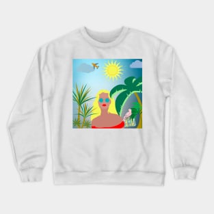 Tropical holiday escape Crewneck Sweatshirt